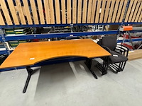 Bureau en 3 stoelen, kersen/zwart - afbeelding 1 van  4