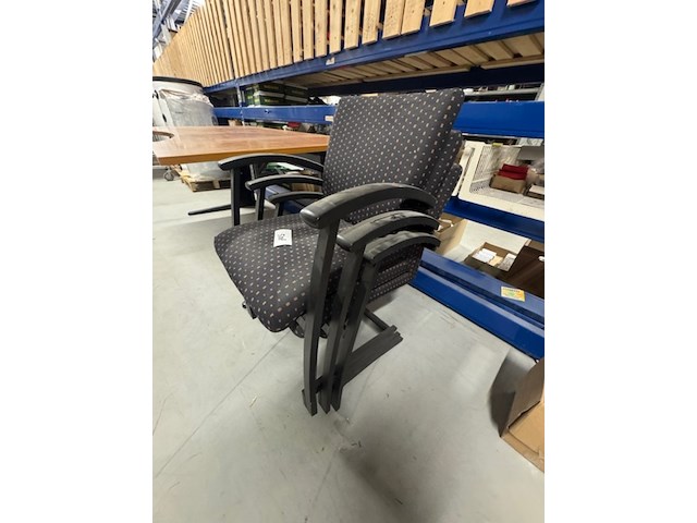 Bureau en 3 stoelen, kersen/zwart - afbeelding 2 van  4