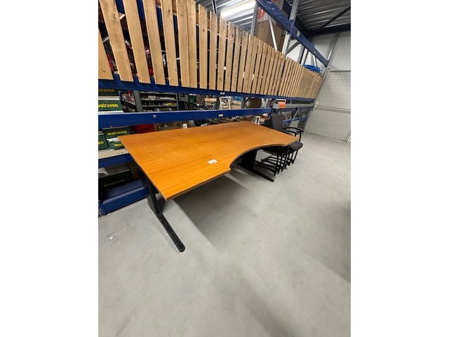 Bureau en 3 stoelen, kersen/zwart - afbeelding 3 van  4