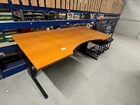 Bureau en 3 stoelen, kersen/zwart - afbeelding 3 van  4