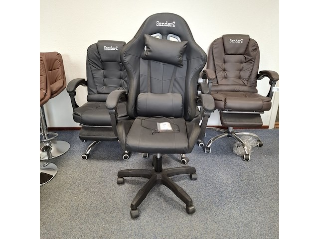 Bureau-/gamestoel met rgb verlichting, zwart - afbeelding 2 van  4