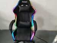 Bureau-/gamestoel met rgb verlichting, zwart