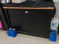Bureaukast met schuifdeuren, zwart - afbeelding 1 van  1