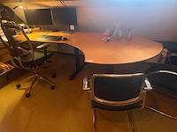 Bureauopstelling + bureau-, en conf. stoelen, volkorn blad en zwart, 2020 - afbeelding 1 van  10