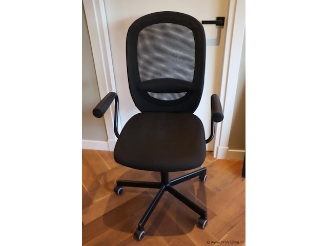 Bureaustoel - zwart gestoffeerd - afbeelding 1 van  5
