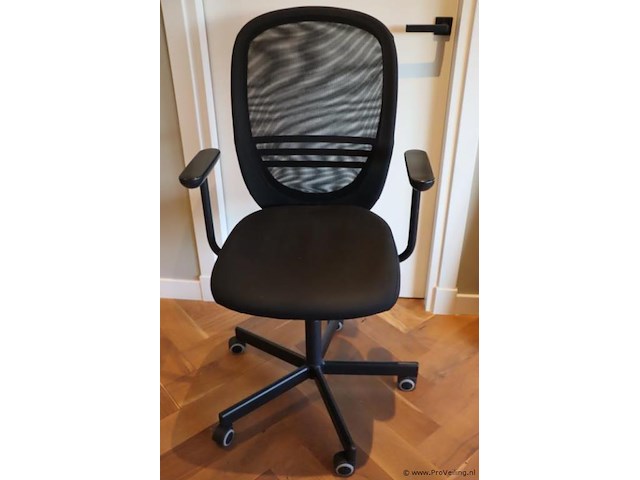 Bureaustoel - zwart gestoffeerd - afbeelding 1 van  5