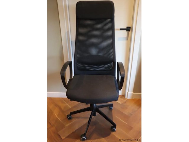 Bureaustoel - zwart gestoffeerd - afbeelding 1 van  5