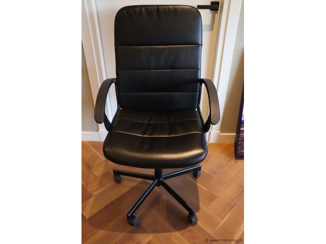 Bureaustoel - zwart (skai) leder - afbeelding 1 van  5