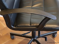 Bureaustoel - zwart (skai) leder - afbeelding 4 van  5