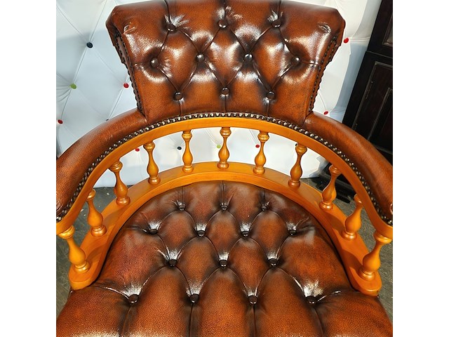 Bureaustoel chesterfield, captain, bruin - afbeelding 4 van  6