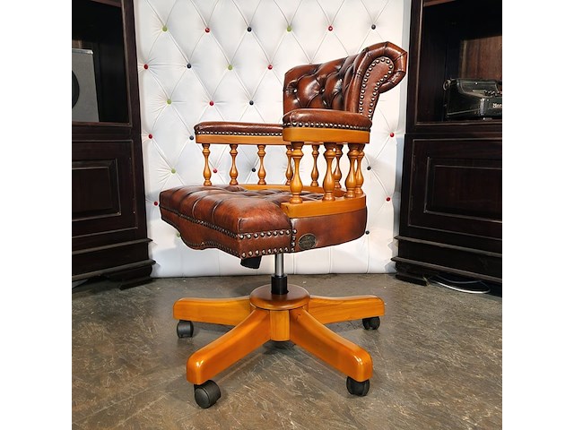 Bureaustoel chesterfield, captain, bruin - afbeelding 5 van  6
