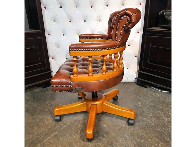 Bureaustoel chesterfield, captain, bruin - afbeelding 6 van  6