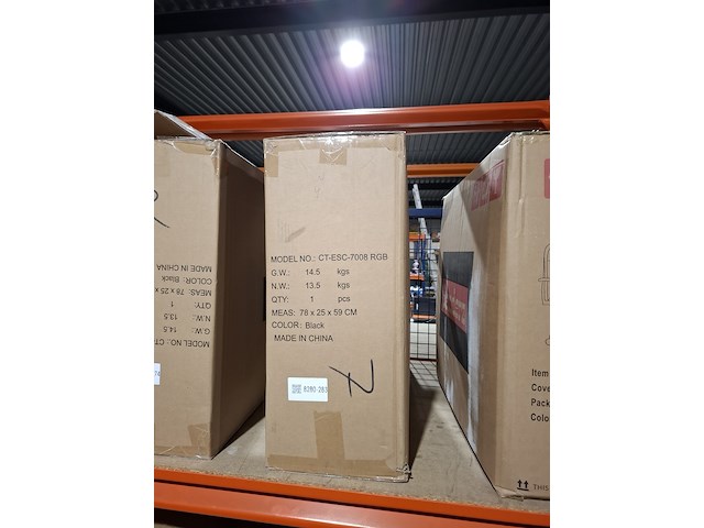 Bureaustoel gamestoel led rgb, zwart, 2025 - afbeelding 2 van  2