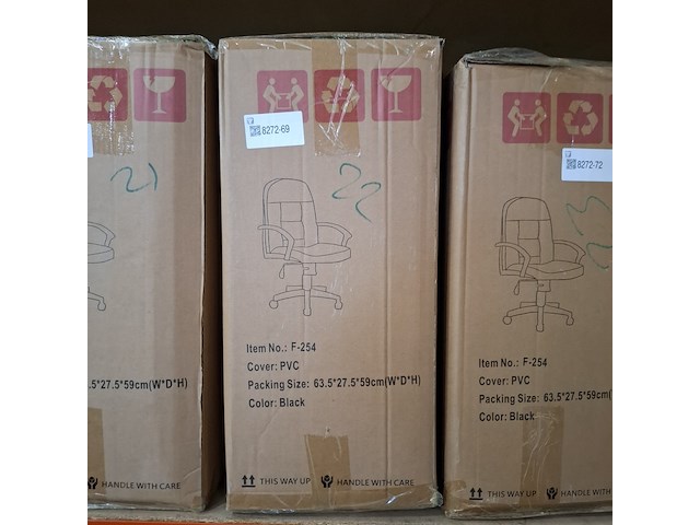 Bureaustoel verstelbaar pu leder, zwart, 2025 - afbeelding 2 van  2