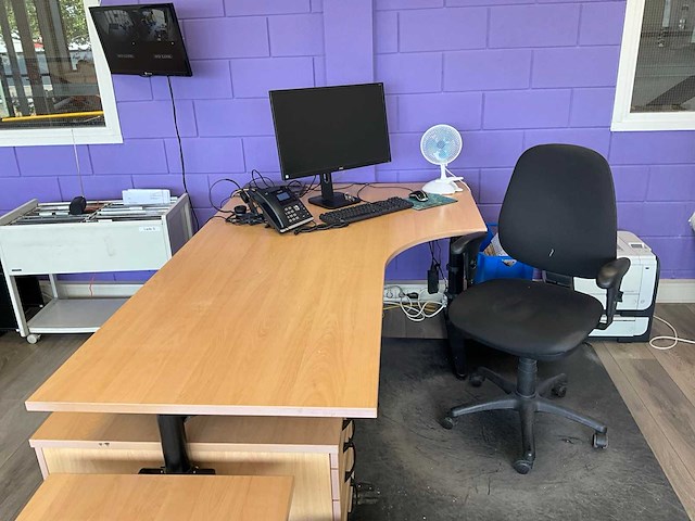 Bureautafel met ladekast (4x) - afbeelding 6 van  6