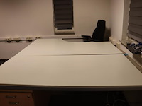 Bureautafels - 2 stuks| in hoogte verstelbaar | 160x80-120x74cm | incl. ladekast - afbeelding 2 van  8