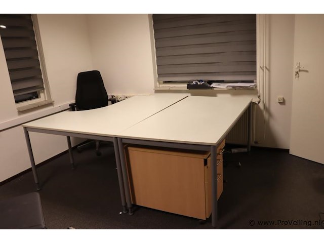 Bureautafels - 2 stuks| in hoogte verstelbaar | 160x80-120x74cm | incl. ladekast - afbeelding 3 van  8