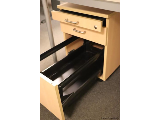 Bureautafels - 2 stuks| in hoogte verstelbaar | 160x80-120x74cm | incl. ladekast - afbeelding 6 van  8