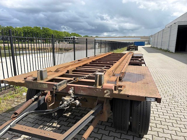 Burg containerchassis / wissellaadbak trailer, voorzien van rockinger gnz 27 d125 koppelsysteem, tandem uitvoering, nederlands kenteken wp-68-tj - afbeelding 2 van  7