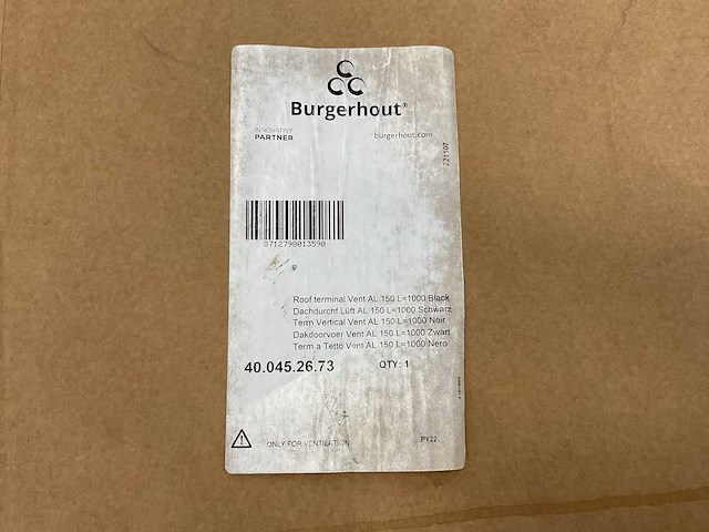 Burgerhout al 150 40.045.26.73 ventilatie dakdoorvoer (2x) - afbeelding 3 van  3