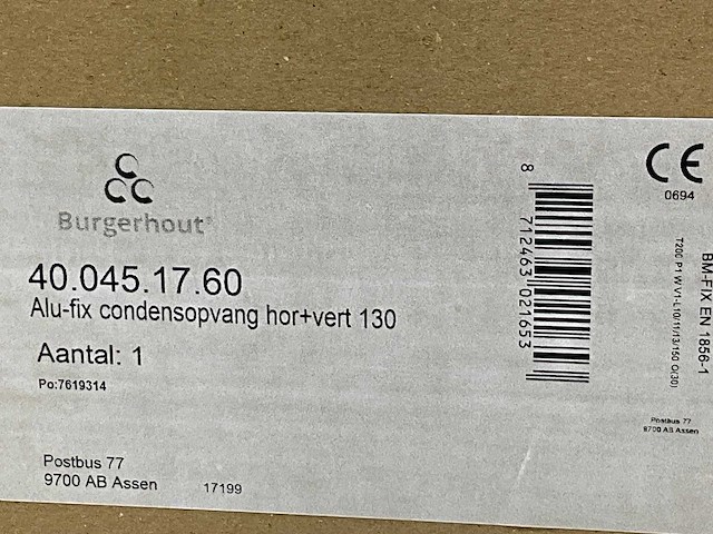 Burgerhout condensafvoer alu-fix hor./vert. al 130mm cond.aansl. 32mm (8x) - afbeelding 8 van  8