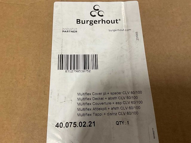 Burgerhout multiflex clv 60/100 40.075.02.21 aluminium afdekplaat met afstandhouder (4x) - afbeelding 3 van  4
