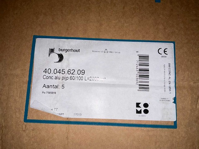 Burgerhout rookgasafvoersysteem (60/100 mm, 2000 mm) (5x) - afbeelding 2 van  3