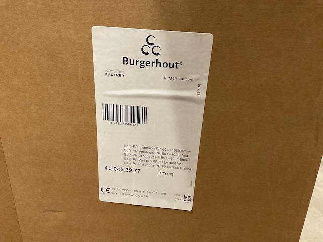 Burgerhout safe pp 80x1000mm doos á 12 stuks rookgas afvoerverlengbuis - afbeelding 2 van  3