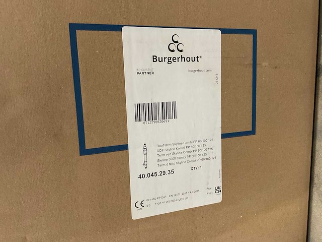 Burgerhout skyline 3000 combi pp 60/100 125 40.045.29.35 dakdoorvoer - afbeelding 2 van  2