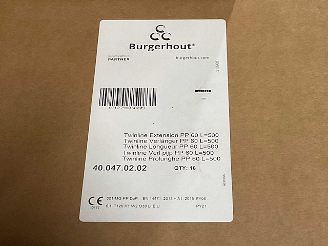 Burgerhout twinline verlengpijp (140x) - afbeelding 4 van  4
