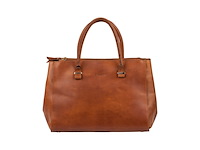 Burkely vintage wieske 2zipper schoudertas cognac - afbeelding 1 van  5