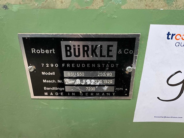 Bürkle bsu 550 bandslijpmachine - afbeelding 9 van  9