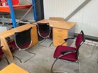 Buro beuken met 3 stoelen - afbeelding 1 van  4