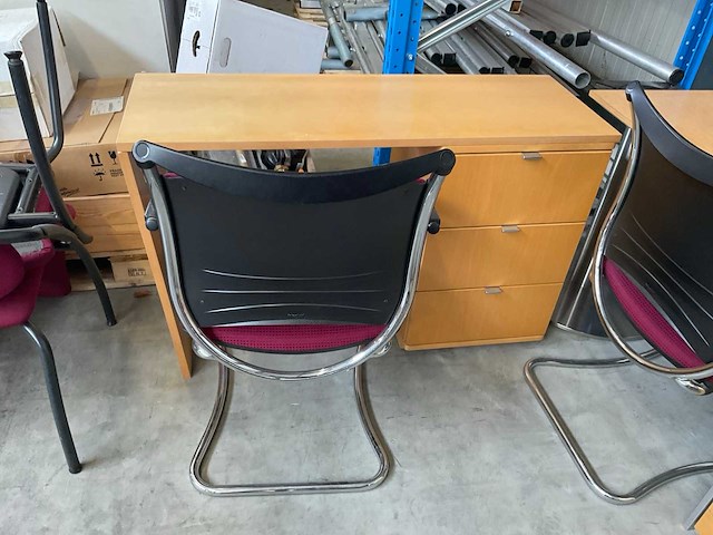 Buro beuken met 3 stoelen - afbeelding 3 van  4