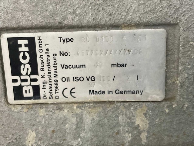 Busch - rc o-100 501 rc0063 e 501 - roterende schotten vacuümpompen - afbeelding 2 van  11