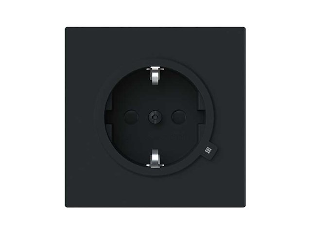 Busch-jaeger - 20 eucbl-45m - contactdoos met randaarde, vab, led-controlelampje, mat zwart (8x) - afbeelding 1 van  3