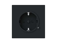 Busch-jaeger - 20 eucbl-45m - contactdoos met randaarde, vab, led-controlelampje, mat zwart (8x) - afbeelding 1 van  3