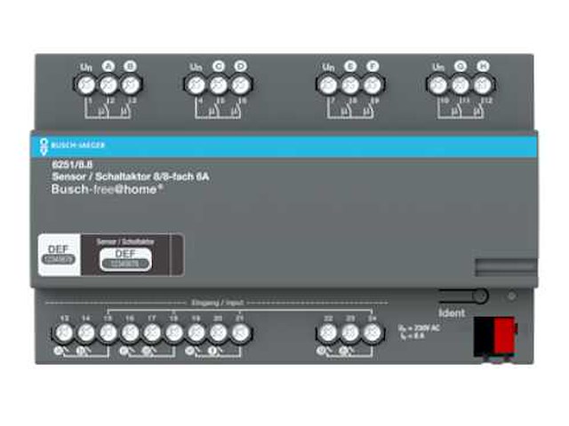 Busch-jaeger - 6251/8.8 - 2cka006220a0024 - schakelaktor 8-voudig - afbeelding 1 van  2