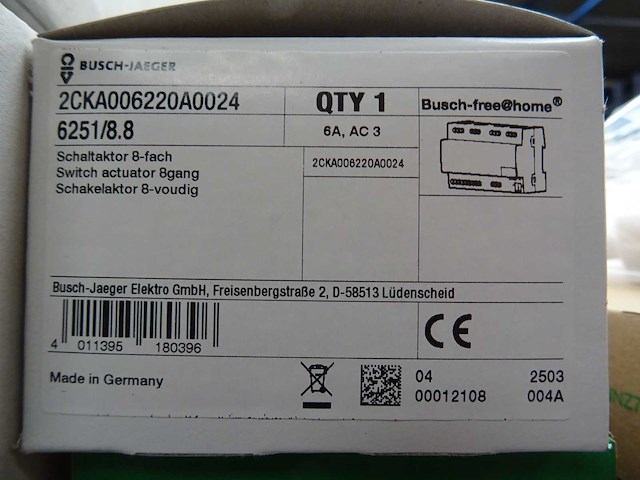Busch-jaeger - 6251/8.8 - 2cka006220a0024 - schakelaktor 8-voudig - afbeelding 2 van  2