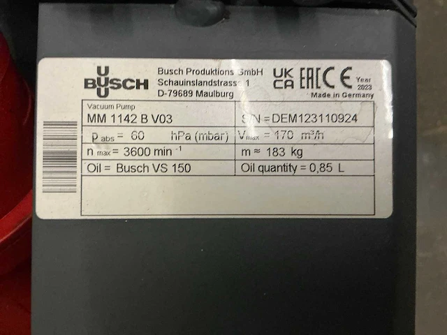 Busch mm 1142 b v03 vacuümpomp - afbeelding 9 van  9