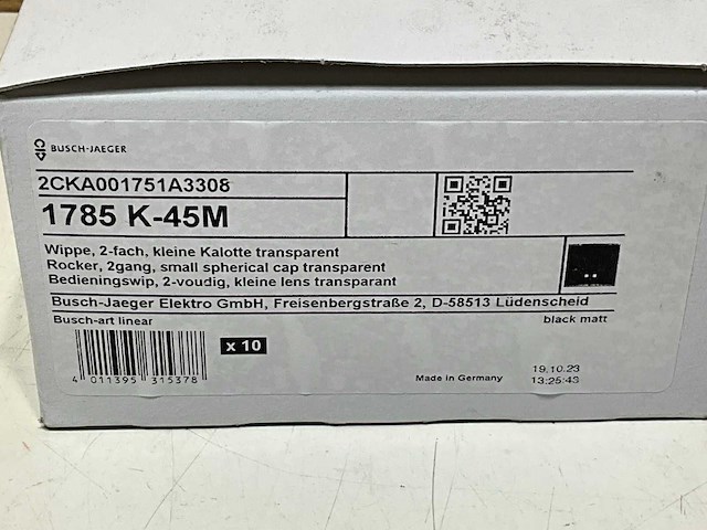 Busch&jaeger 1785k-45m dubbele schakelaar (30x) - afbeelding 4 van  4
