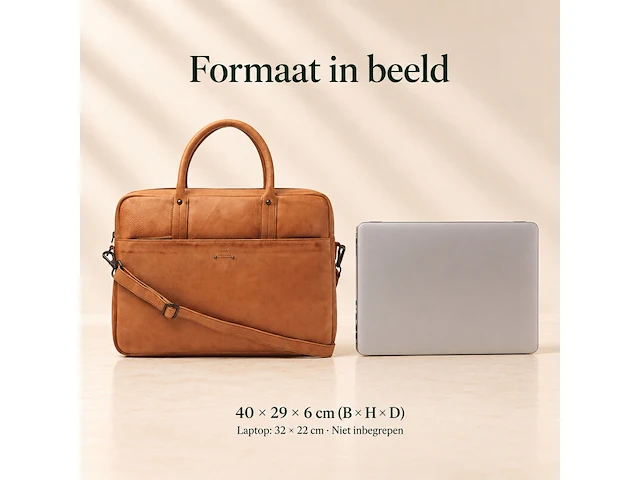 Business bag dr amsterdam, camel - afbeelding 6 van  6