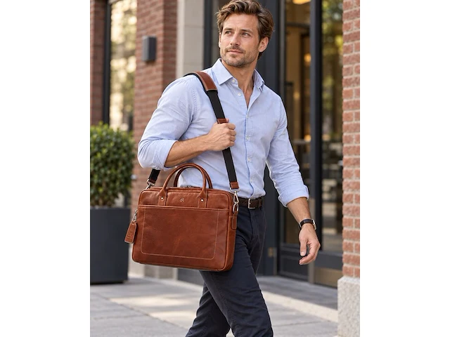 Business bag dr amsterdam, cognac - afbeelding 5 van  6