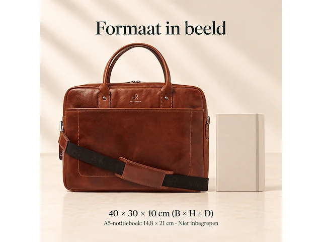 Business bag dr amsterdam, cognac - afbeelding 6 van  6