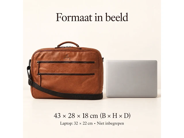 Business-weekendtas dr amsterdam, camel - afbeelding 6 van  6