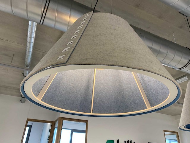 Buzzispace buzzishade - akoestische design hanglamp ø74 - grijs, blauw - afbeelding 13 van  16