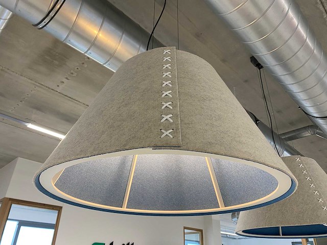 Buzzispace buzzishade - akoestische design hanglamp ø74 - grijs, blauw - afbeelding 1 van  16