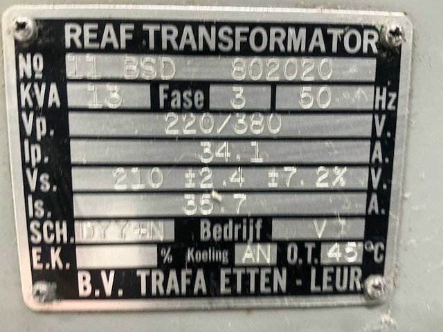 B.v. trafa 11 bsd 802020 transformator - afbeelding 3 van  4