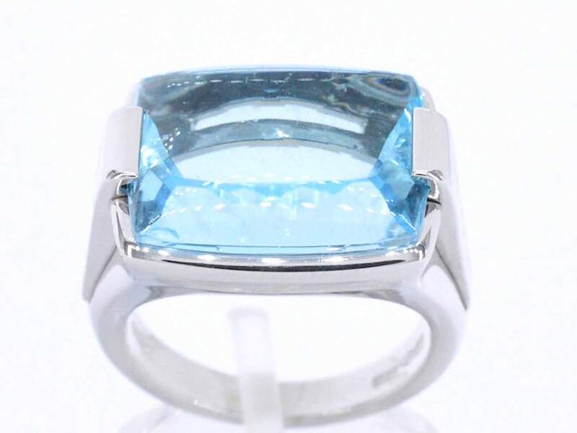 Bvlgari - blauwe topaas cocktail ring - afbeelding 1 van  8