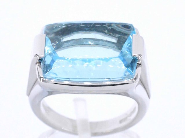 Bvlgari - blauwe topaas cocktail ring - afbeelding 1 van  8